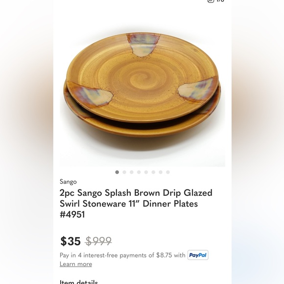 2 Sango Splash #4951 Salad Plates 8.25” - Picture 8 of 9